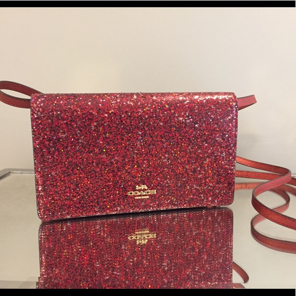 Coach Handbags - NEW Coach Ruby Glitter Foldover Clutch/Crossbody